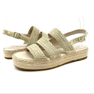 Caslon Womens 8 Ashton Espadrille Platform Sandal Gold Summer‎ Beach Bohemian